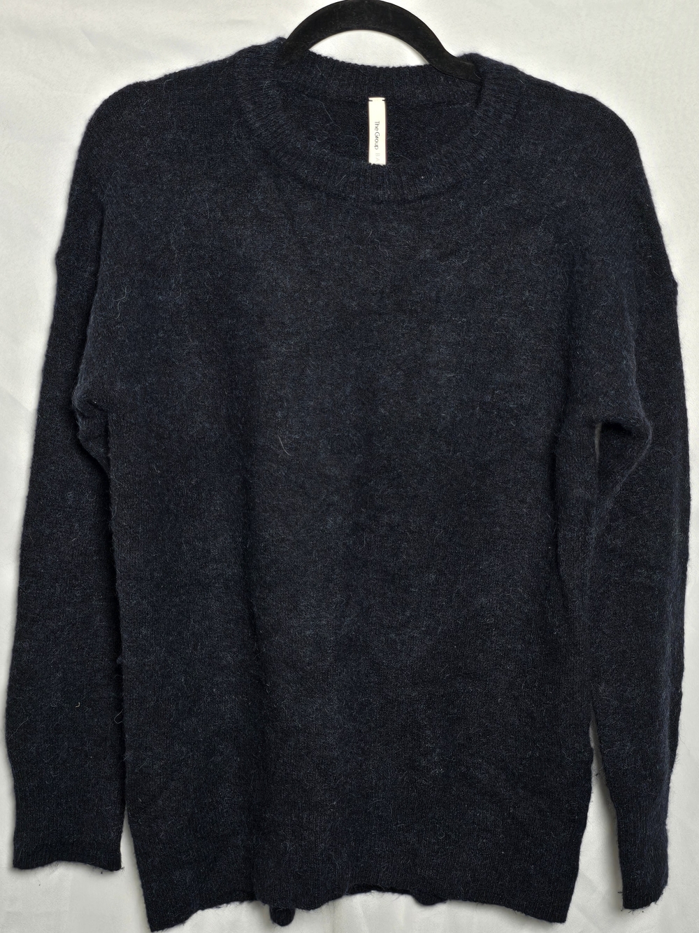 The Group Babaton Alpaca Wool Blend Navy Blue Oversized Crewneck Sweater Sz XXS